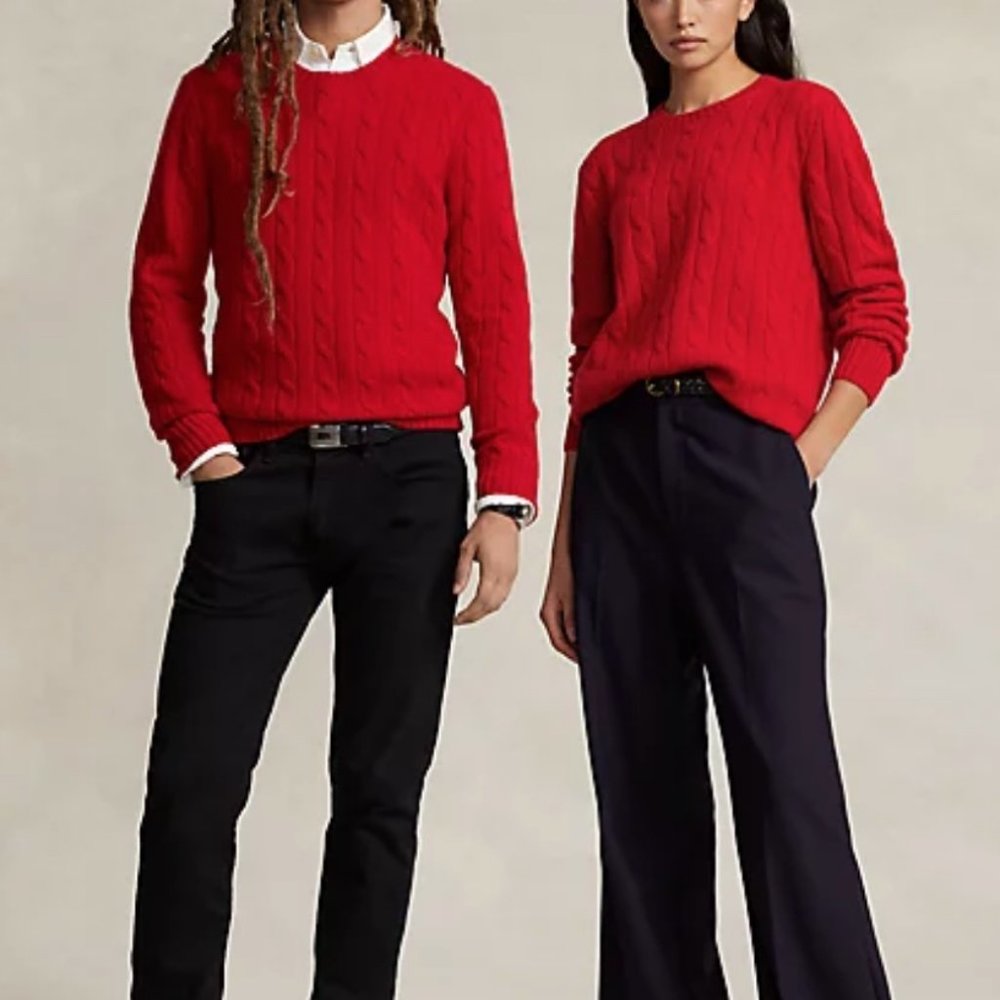 POLO by RALPH LAUREN 100% Italian Cashmere Iconic Cable Knit Sweater